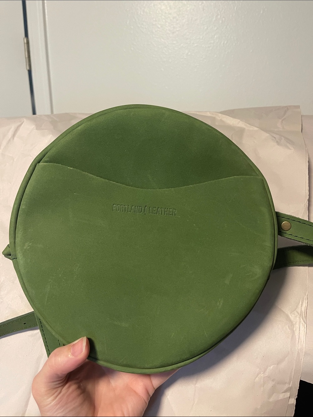 Portland Leather Circle Crossbody Bag